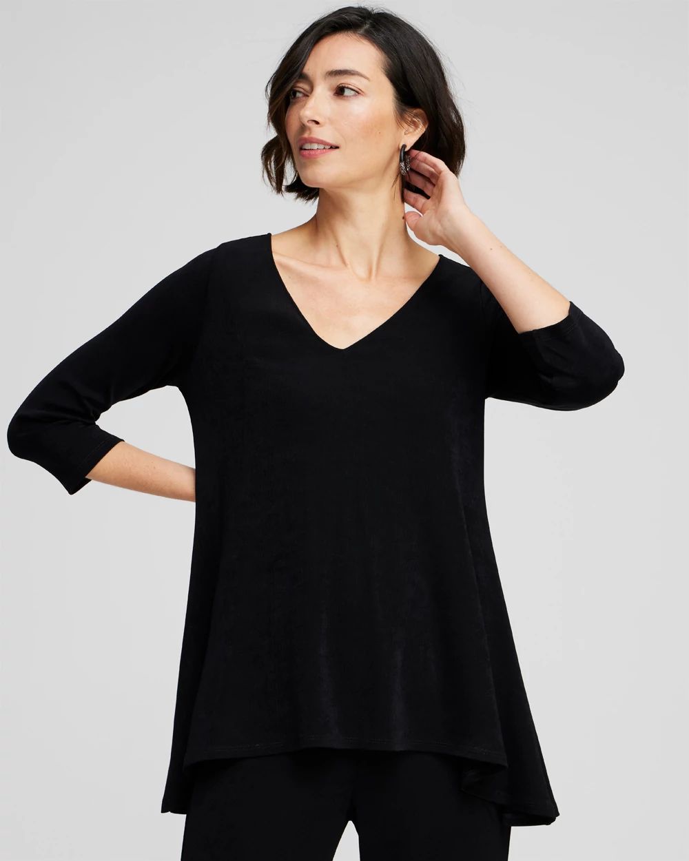 トップス LOW CLASSIC V-NECK LOGO KNIT TOP Deep V Neck Tops for Women Sexy Low Cut Summer Ribbed Knit T